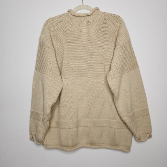 Vintage Guess Classic Sportswear Mock Neck Sweater Cotton Cream Tan Medium - Picture 5 of 5